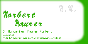 norbert maurer business card